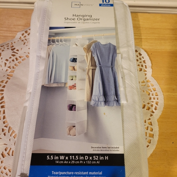 NIB Mainstays 10 Shelves Hanging Shoe Organizer - Picture 3 of 3